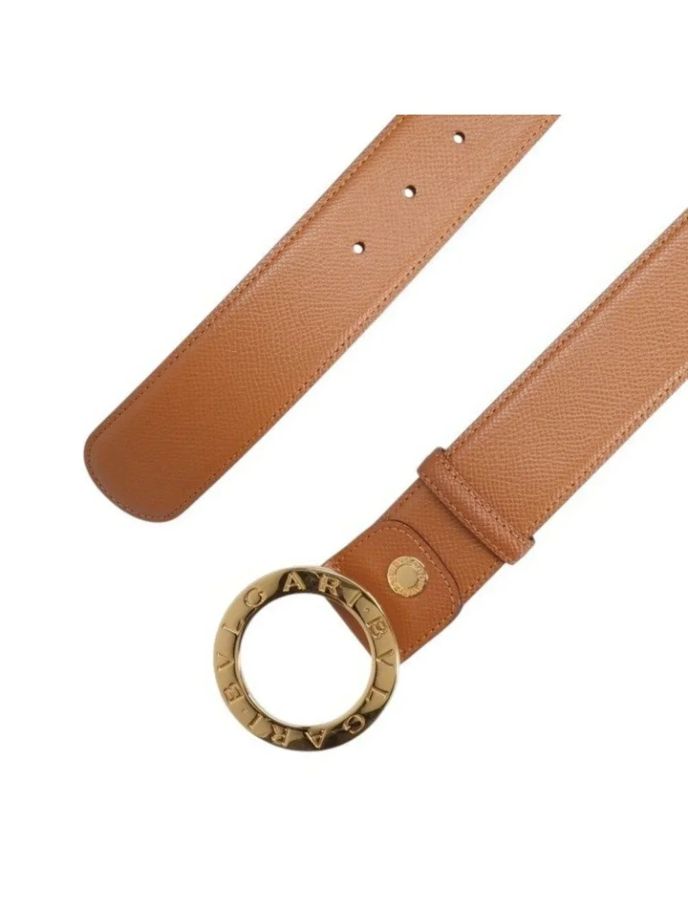 Bvlgari B-zero One Circle Buckle Leather Belt